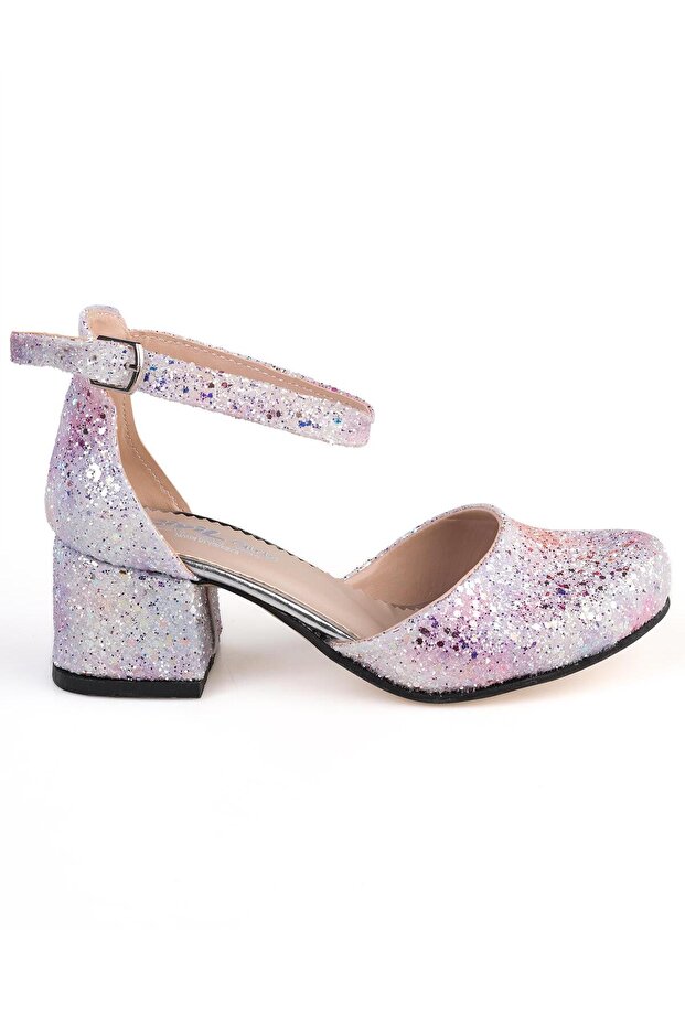 31- Evening Dress Shoes with Heart Accessories - Lilac