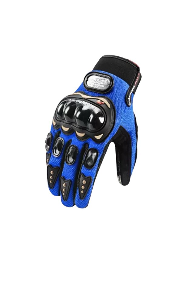 Motorcycle Gloves Protected Biker Gloves – Hard Knuckle Protection, Non-Slip Palm Blue-Pro