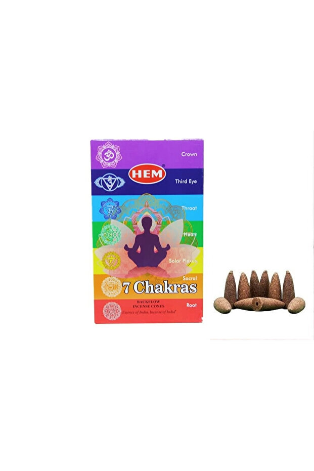 مخاريط تدفق الهواء العكسي للشاكرات السبع، عبوة من 10 قطع - 1