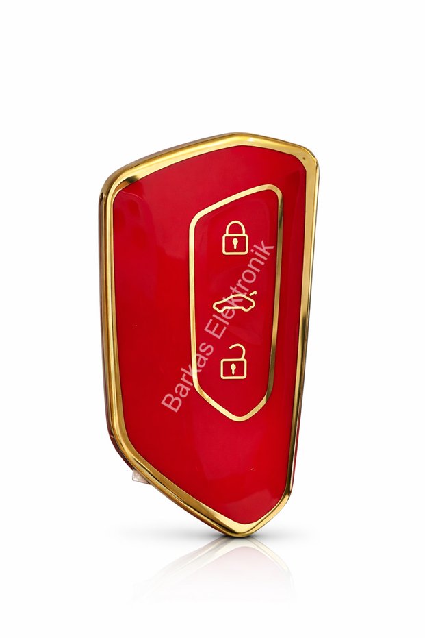 Volkswagen Golf 8 2021+ Caddy 2021+ Tiguan 2024 Leon Cupra Formentor Key Protection Case Red Gold