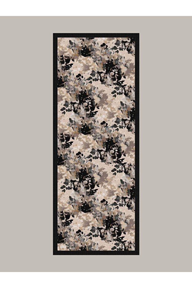 شال منقوش بورق التوموركوك من جانب واحد - أسود - 5