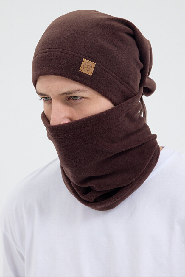 100% Micro Polar Fleece Extra Flexible and Soft Men's Beanie Neck Collar Set