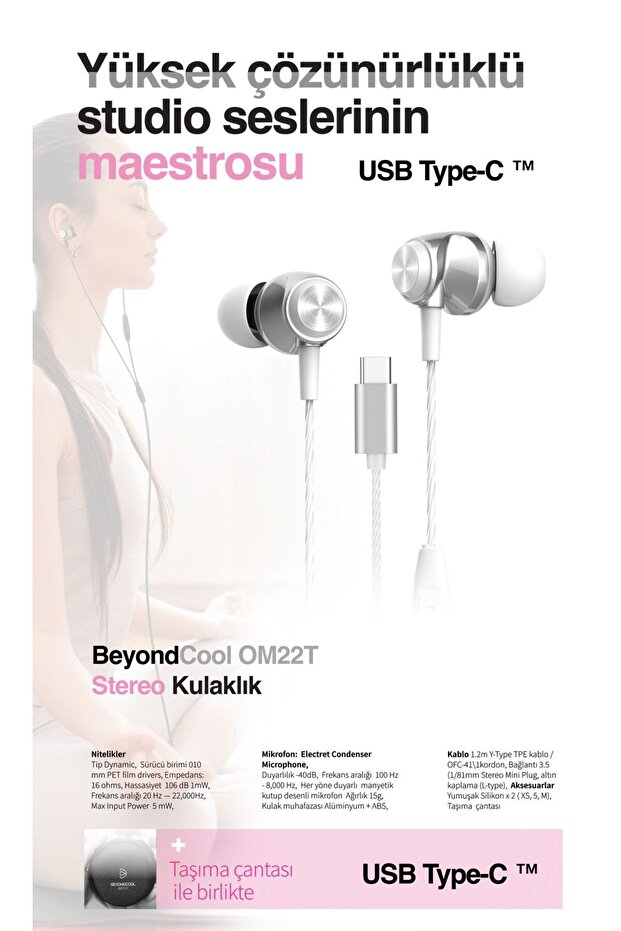 TYPE-C BEYONDCOOL KABLOLU KULAKLIK