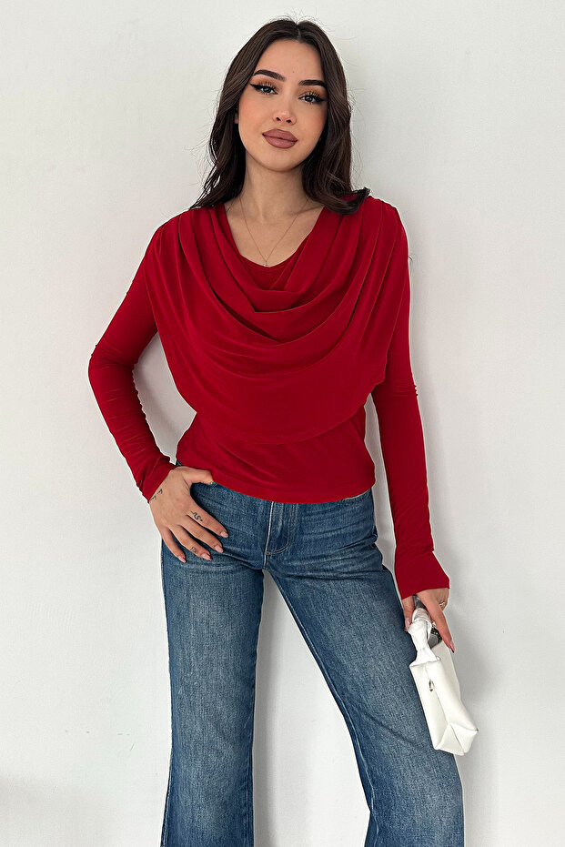 Drapeli Yaka Detaylı Bluz – Bold - 4
