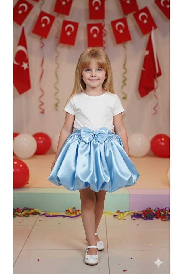 Girl's Satin Balloon Skirt