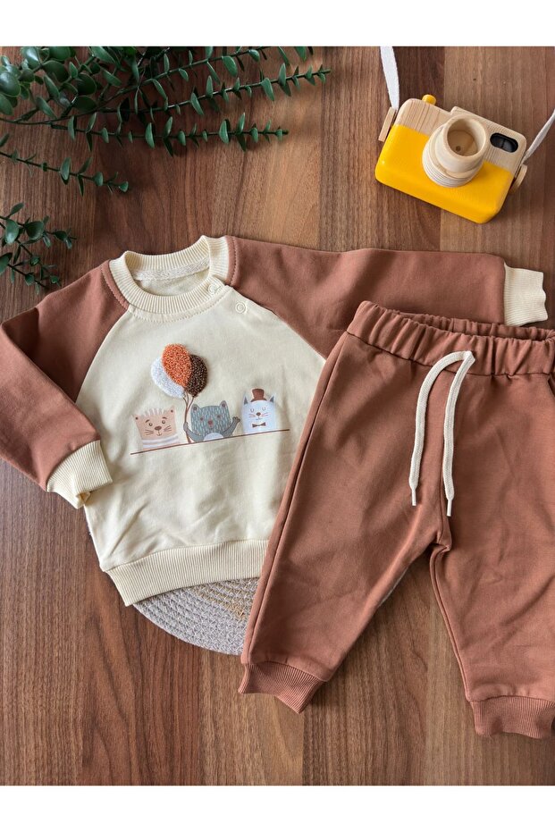 Cute Cat Baby Boy Double Set
