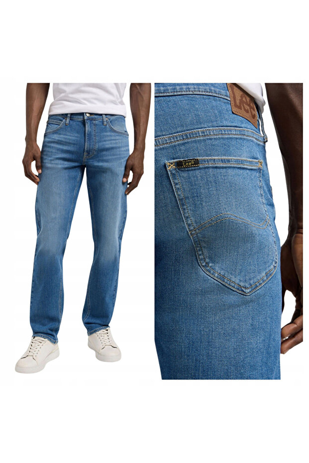 Men's Jeans, Lee, Daren Zip Fly, Regular Lenght, Cotton, Zipper, 5 Pockets, Blue, 34/34 - 1