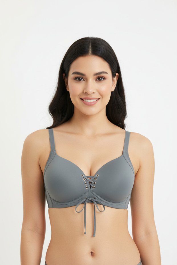 Women's Bra with Hand Support and Laser Cut Ribbon Detail on the Back