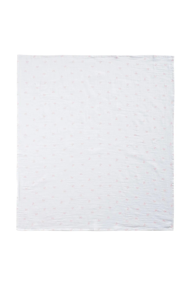 Ecru Bow Printed Baby Girl Blanket 90X100 cm