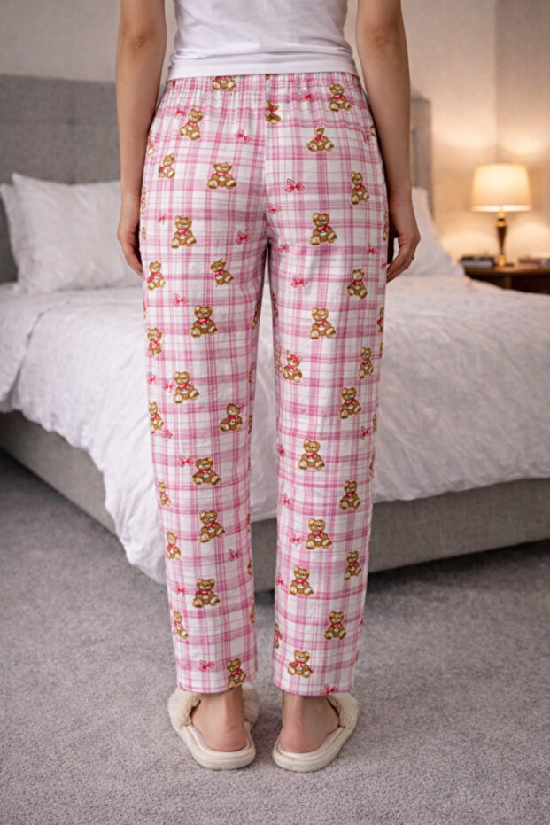 %100 Pamuk Örme Kadın Pijama Altı - 3