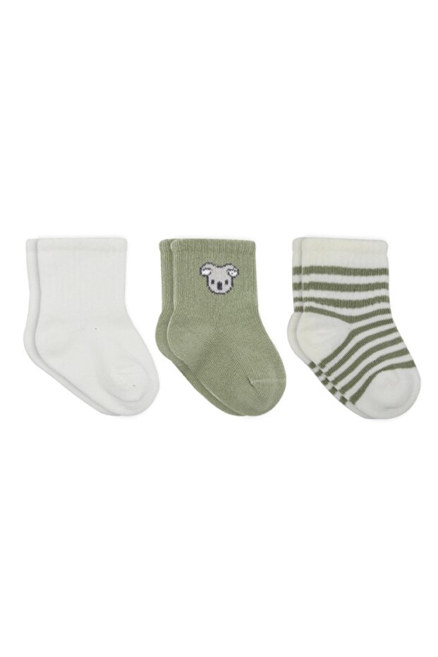 Koala Boy 3-Piece Combed Cotton Socks 10133 Ecru