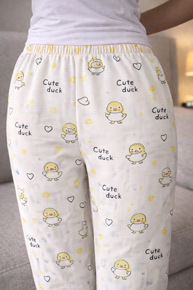 %100 Pamuk Örme Kadın Pijama Altı - 4