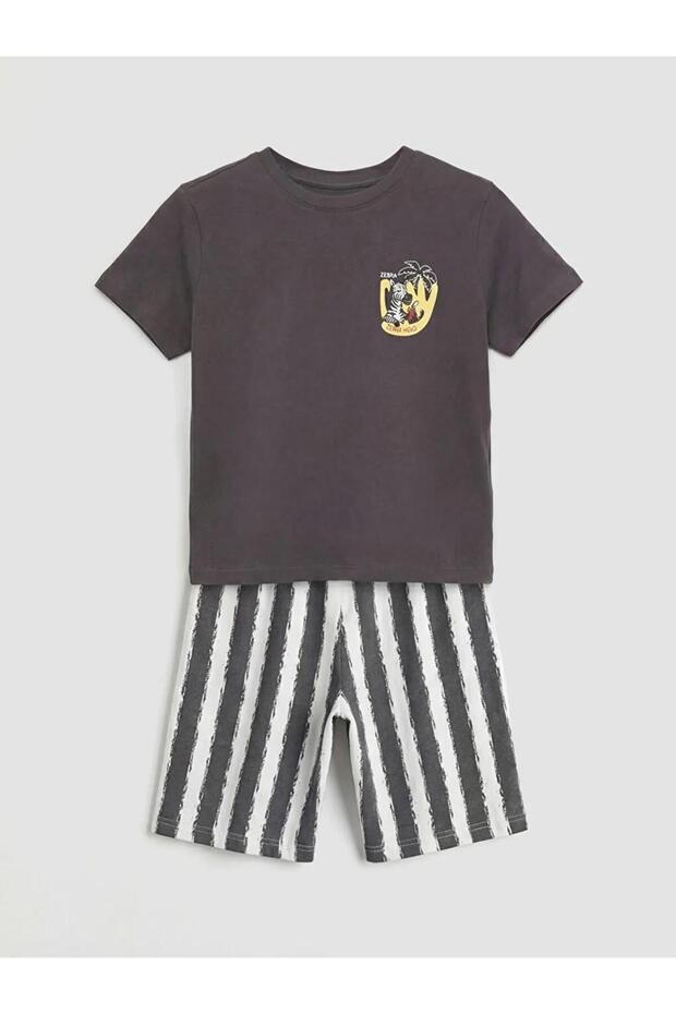 Crew Neck Boys' Shorts Pajama Set (S6)