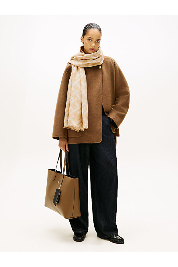 Kadın TH Monogram Heavy Şal - 4