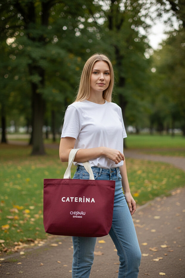Burgundy Chisinâu Large Hand and Shoulder Bag
