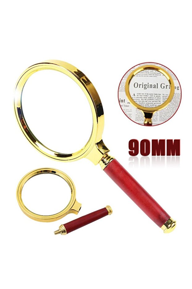 90 mm Magnifying Glass Gold Framed Hand Magnifier Luxury 90 mm Magnifying Glass Quality Hand Magnifier