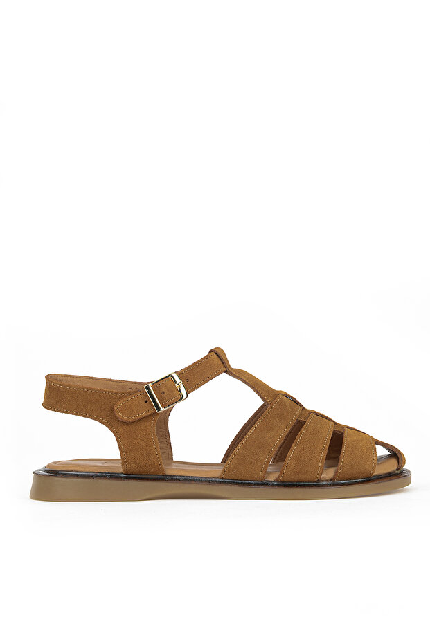 , Women's Genuine Leather Sandals 1611047Z26600 Tan