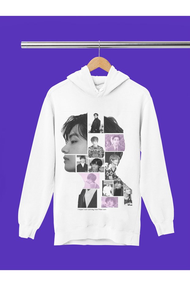 Bts Bangthan Boys Printed 3-Yarn Quality Soft Texture Hooded Children's Sweatshirt