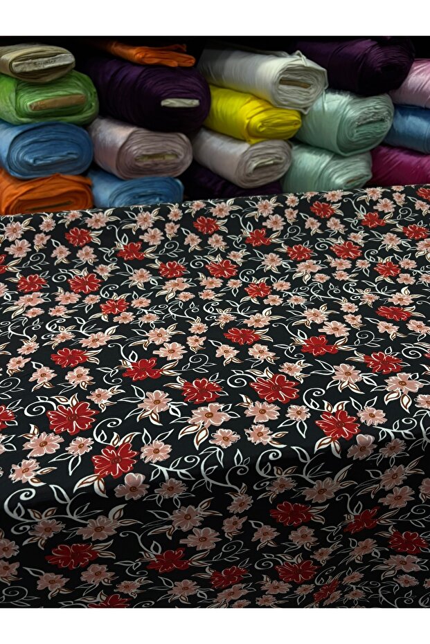 Patterned Crepe (Koşi̇ba) Fabric 110 cm Wide