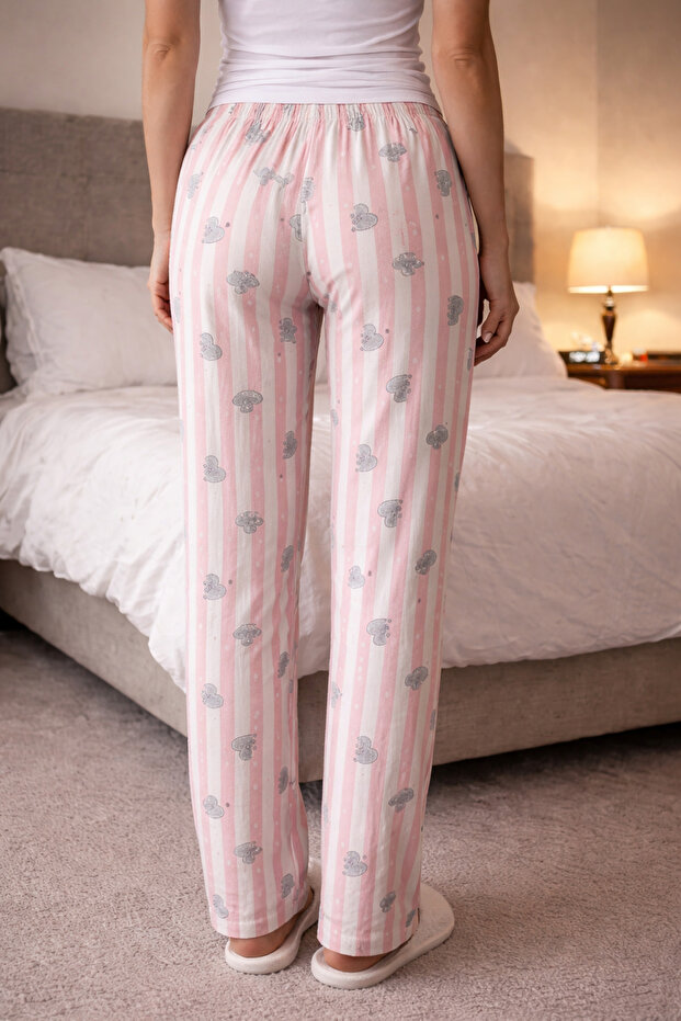 %100 Pamuk Örme Kadın Pijama Altı - 3