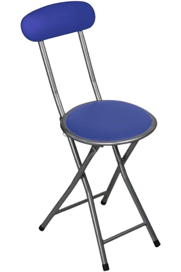 Round Seat Metal Folding Chair (Blue)