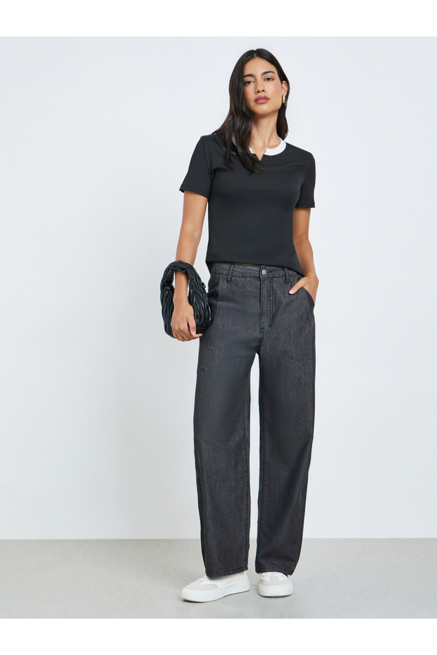 Women High Rise Wide Leg Jeans
