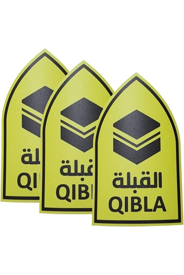 YU WELL Qibla Direction for Muslims Praying 3pcs Bundle of Vinyl Sticker Signage