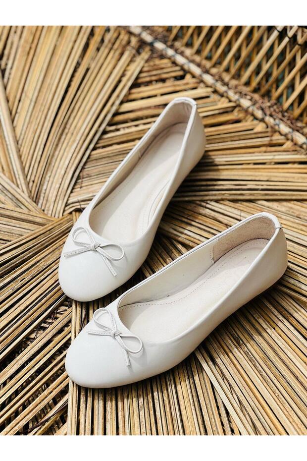 Ce&Ce Istanbul 01 Women's Genuine Leather Bowknot Casual Ballerinas