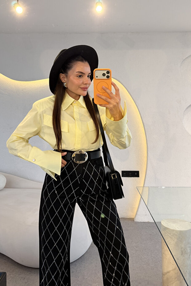 Eldora Sarı Vatkalı Gömlek - 5