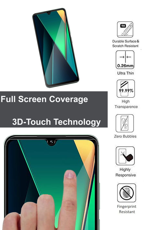 واقي شاشة زجاجي مقوى لهاتف POCO C75 - 4