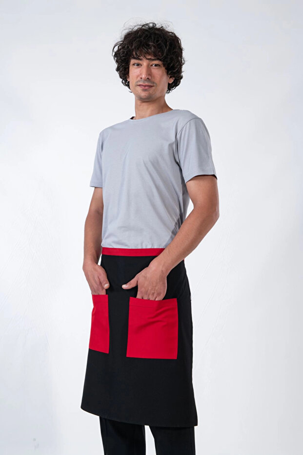 Gloria Model Half Apron Black - 3