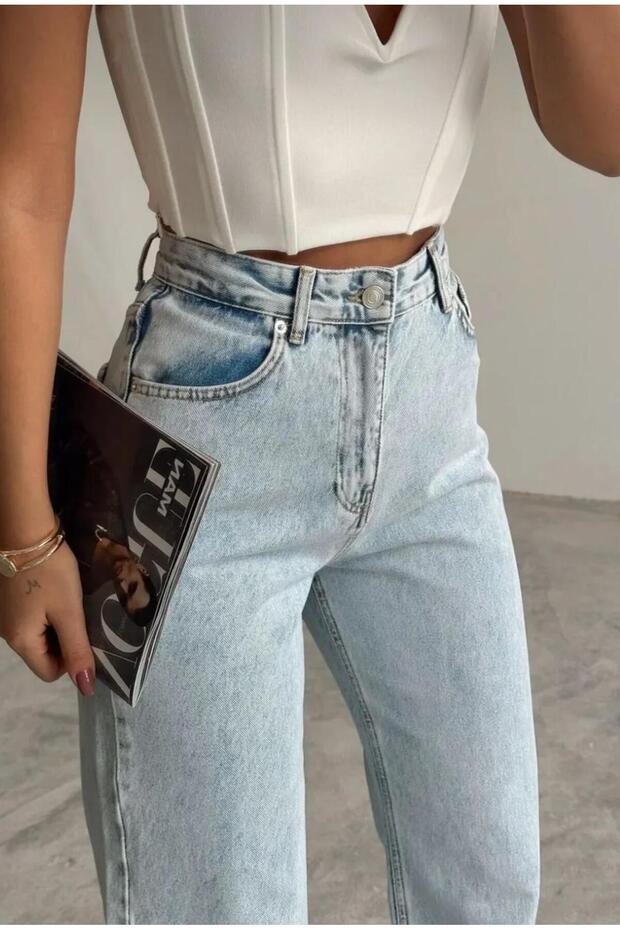 FEMININE HIGH WAISTED STRETCH WIDE-LEG (PALAZZO) JEANS (NEW SEASON)