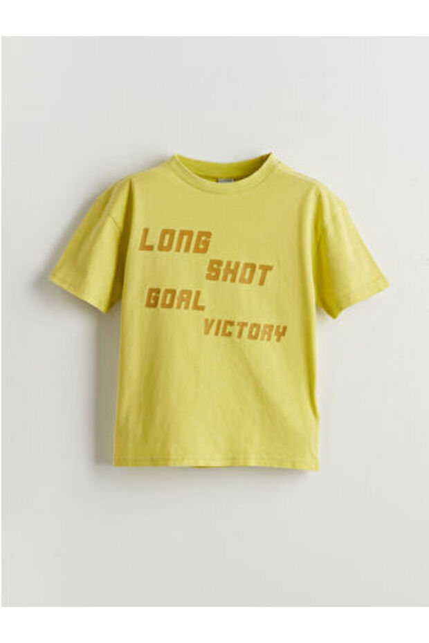 Modanova Sezon Yellow Bicycle Collar Printed Boy's T-Shirt