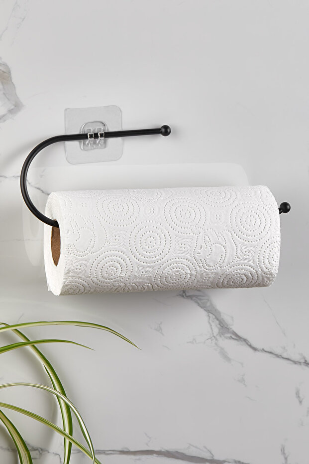 724 Strong Magic Adhesive Black Paper Towel Holder