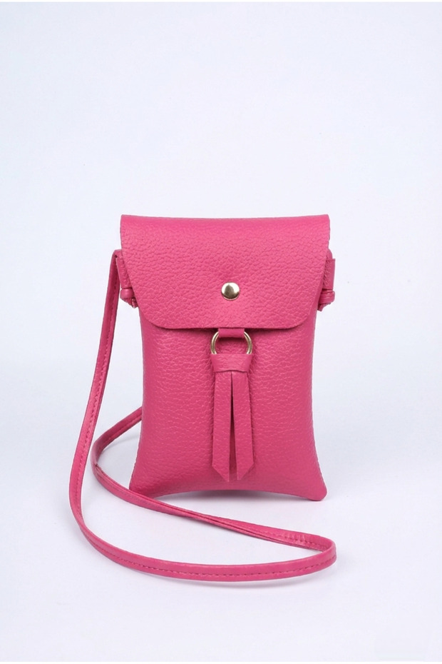 Pink Magnetic Closure Crossbody Phone and Shoulder Bag 20X13 cm