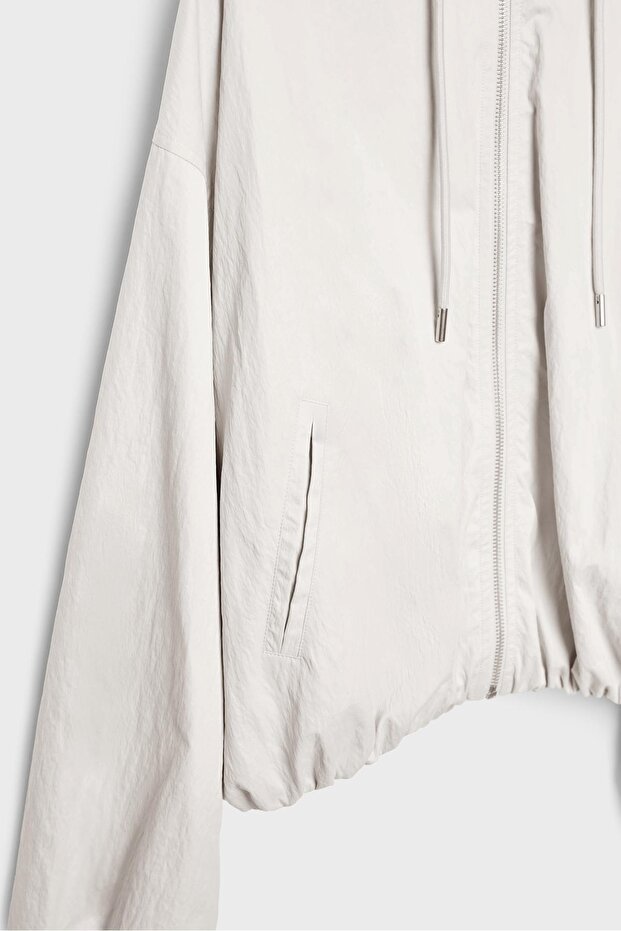 Basic naylon kapüşonlu ceket - 8