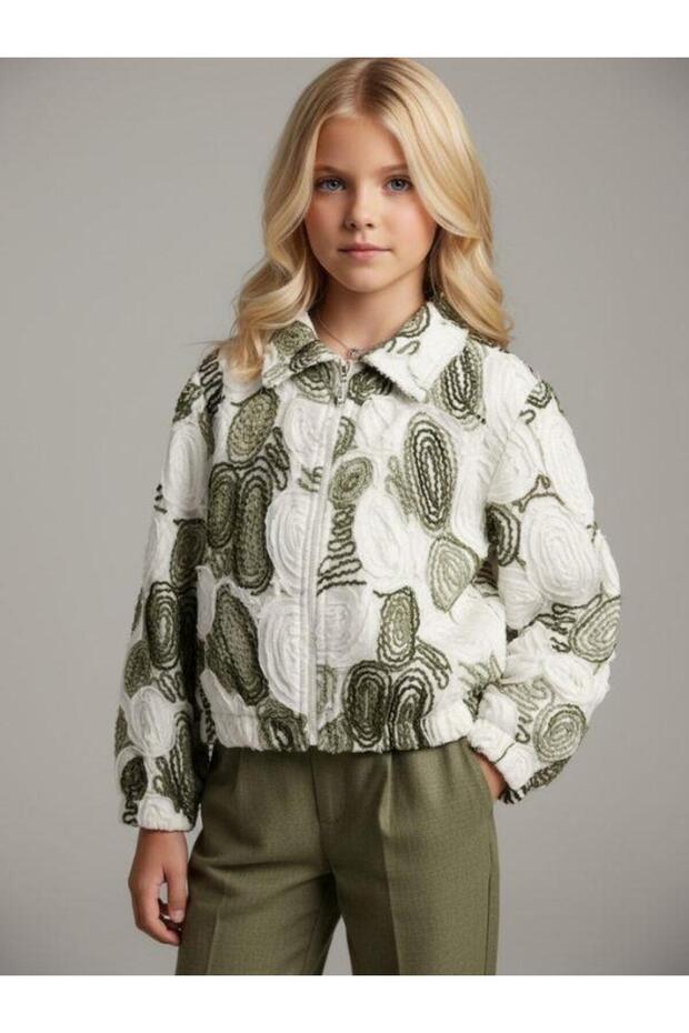 Girl's Soft Textured Patterned Jacket