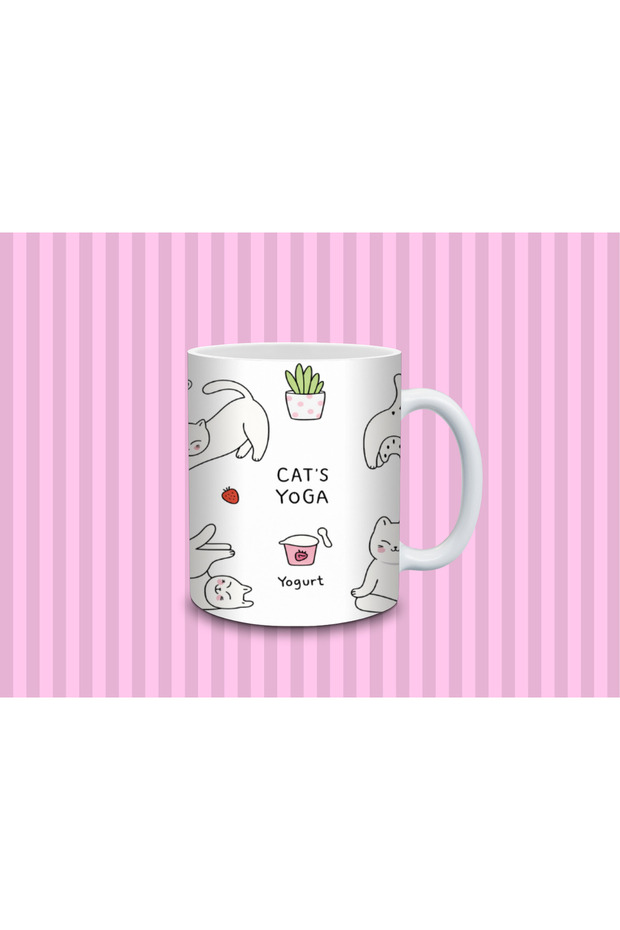 Cute Patterned Mug 330 ml | Minimal Drawing & Fun Design - 3
