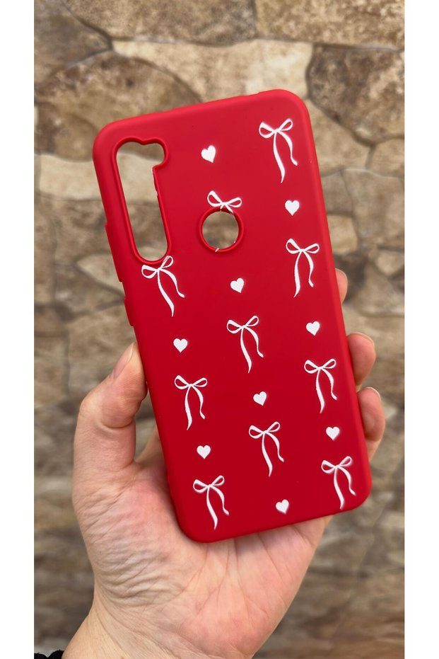 Redmi Note 8 Compatible Heart Bow Patterned Silicone Shock-Absorbing Classic Protective Rubber Case