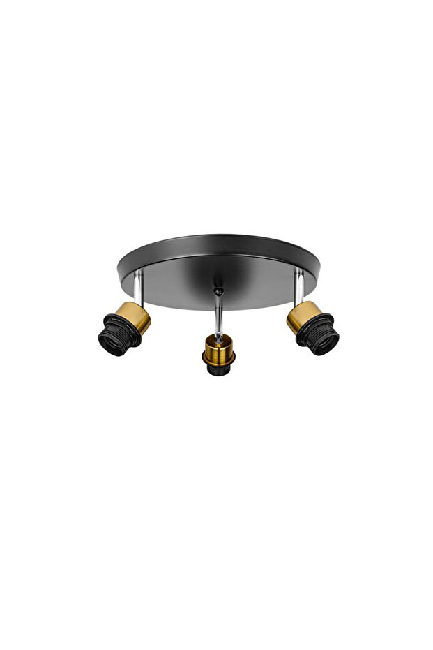 LED wall lamp, 3 E27 sockets, adjustable angle, base diameter 30 cm, black - 3