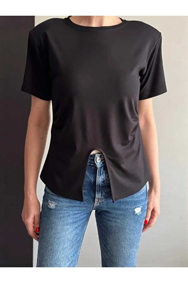 Vatkalı Yan Pilise Detay Basic Bluz - 6