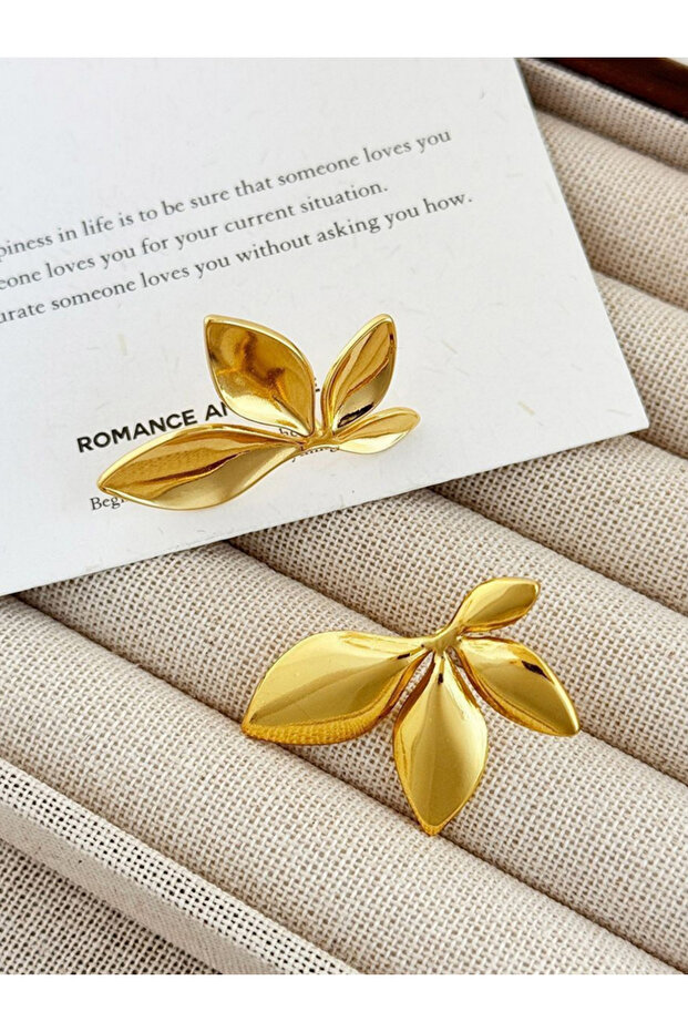 أقراط مرصعة بأوراق الشجر - 5