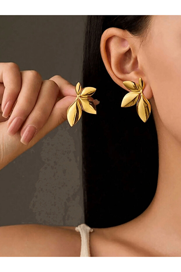 أقراط مرصعة بأوراق الشجر - 2