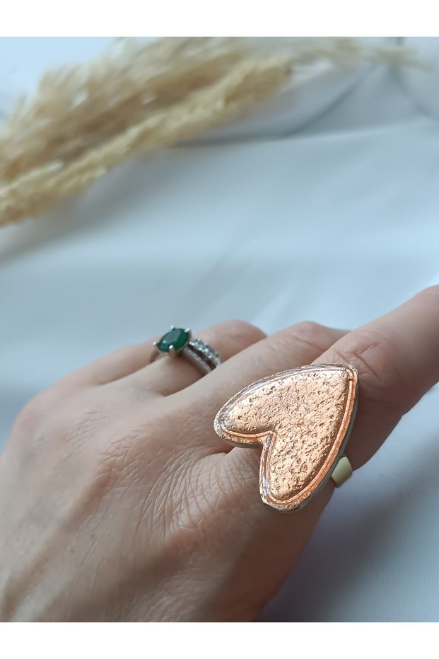 Women's Ring Handmade Heart Polymer Clay Adjustable Ring Special Design