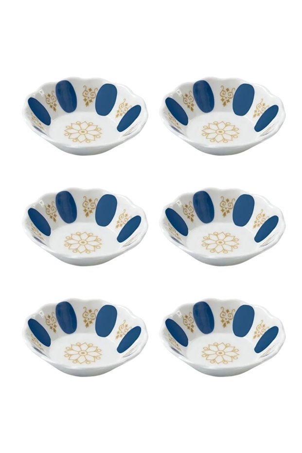 Blue and White Classic Melamine Coffee Shop Style Tea Plate, Long-Lasting and Suitable for Daily Use, 6/12 Pieces