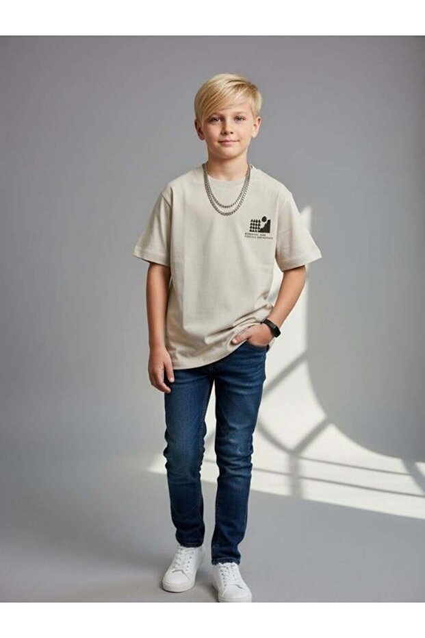 Boy's T-Shirt with Printed Back Design