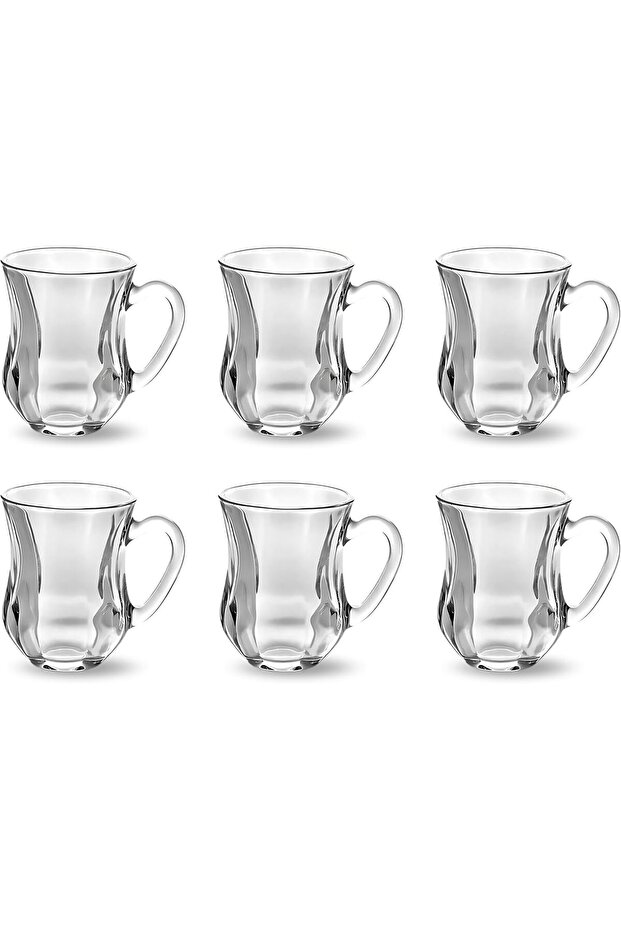 Glass Tea Mug 6PCS Set – Coffee & Tea Cups, Crystal Clear, Durable, Heat-Resistant (105ML