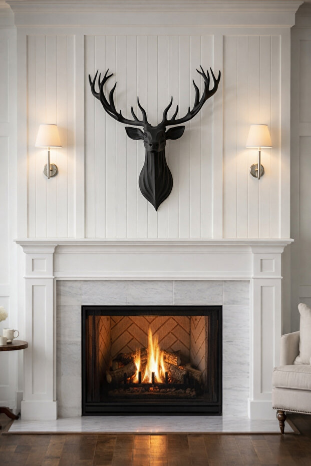 Modern Siyah Geyik Duvar Dekoru - 1