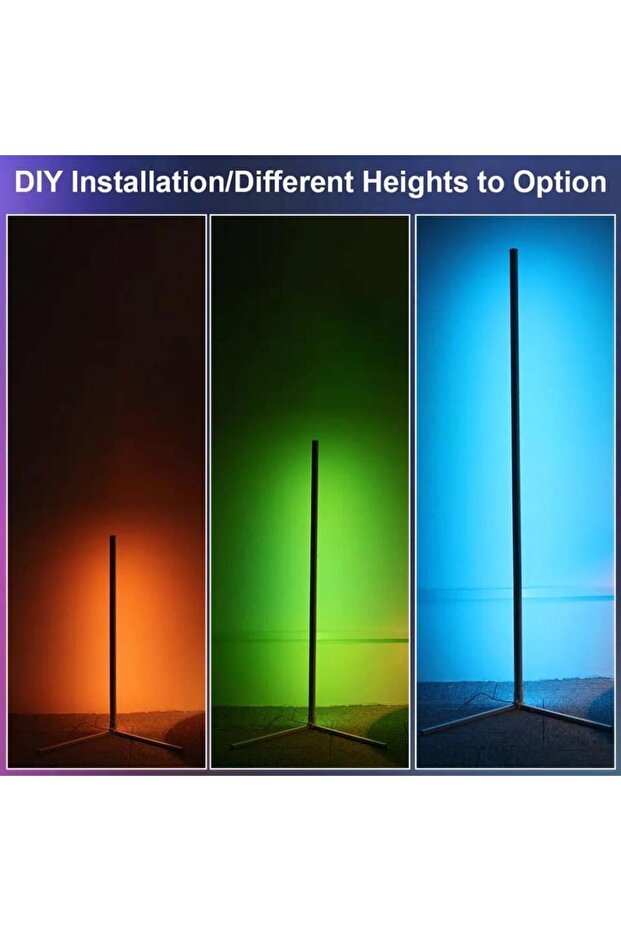 مصباح زاوية أرضي ذكي بتقنية LED - تحكم عبر التطبيق وتفاعل صوتي - 5