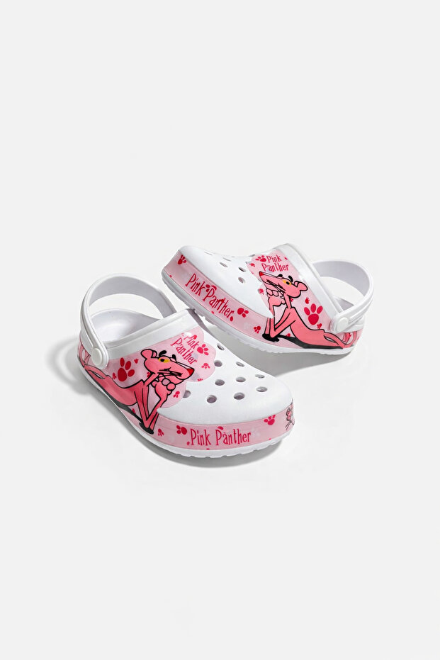 Women's Pink Panther Figured Orthopedic Non-Slip Eva Sole Slippers Pink